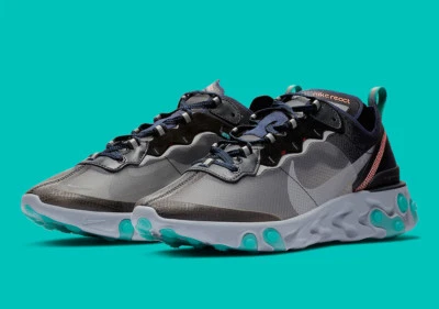 Nike React Element 87 size 7.5. Neptune Green Navy Grey Teal. AQ1090-005. - Image 1 of 4
