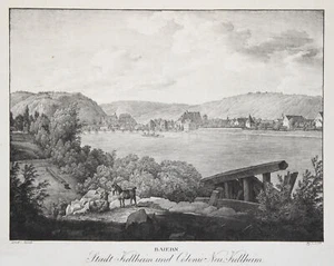 Kelheim Gesamtansicht Original Lithografie Kunike 1824 2 - Bild 1 von 1