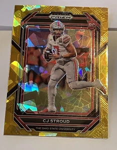 C.J. Stroud Texans 2023 Panini PRIZM Draft Picks Gold Ice RC 0SU / QB ROY AFC - Foto 1 di 18