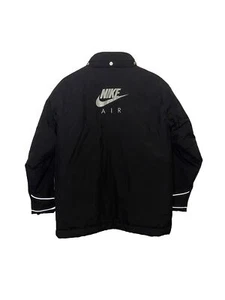 NIKE AIR Jacket Boys Puffer Black Grey Youth Hooded Padded Coat Large 152-158cm - Picture 1 of 16