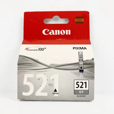 Canon 521 Grey Ink Cartridge CLI-521GY Grey Inkjet Tank Genuine Made in Japan - Image 1 of 4