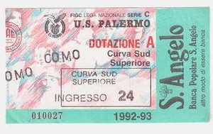 54334 298/tt BIGLIETTO Stadio - PALERMO vs COMO - 1992/1993 - Picture 1 of 3