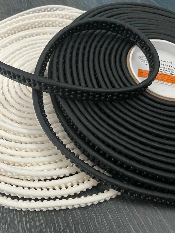 ZAZU BioThane Supergrippy, genoppt, Meterware Original, 16mm, 12mm schwarz, weiß