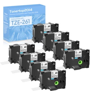 8 PK Black on White TZ261 TZe261 Label Tape for Brother P-Touch PT-9500PC 36mm - Picture 1 of 11