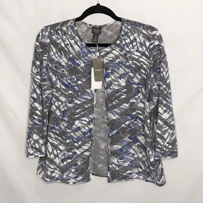 Chaqueta con apliques de acuarela Chico’s Travelers Collection talla 1 mediana $149 Tex nueva con etiquetas Foto 1 de 4