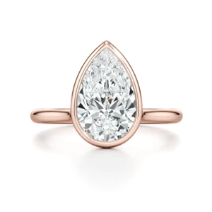 Diamond Ring Certified 18k Rose Gold Wedding Pear 1.20 Carat IGI GIA lab Grown - Picture 1 of 9