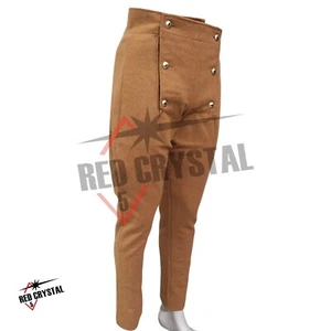 Men Revolutionary War 18th Century Wool Brown Breaches Pant All Sizes Available - Picture 1 of 7