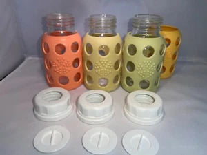 LifeFactory glass baby bottles silicone Life Factory set of x3 Free-Shipping - Picture 1 of 3