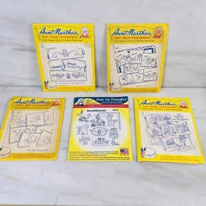 5 Vintage Cat Kitten Aunt Martha Embroidery Craft Pattern Hot Iron Transfers NOS - Picture 1 of 13