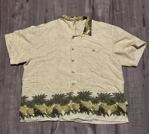Joe Marlin Pineapple Tropical Hawaiian Shirt Mens XL Yellow - Picture 1 of 5