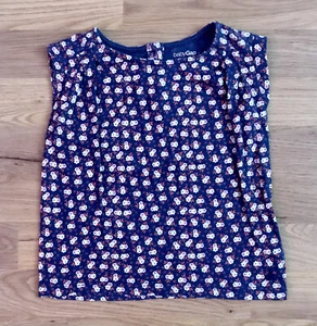 Baby Gap Short Sleeve T-Shirt Girls 3 Years Blue Flower Cap Sleeves 100% Cotton - Picture 1 of 12