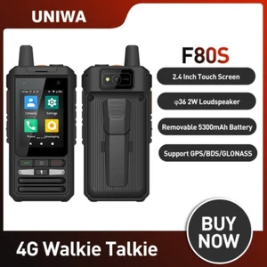 UNIWA F80S Real PTT POC Walkie Talkie Smartphone Android 10 2.4 Inch 5300mAh SOS - Picture 1 of 12