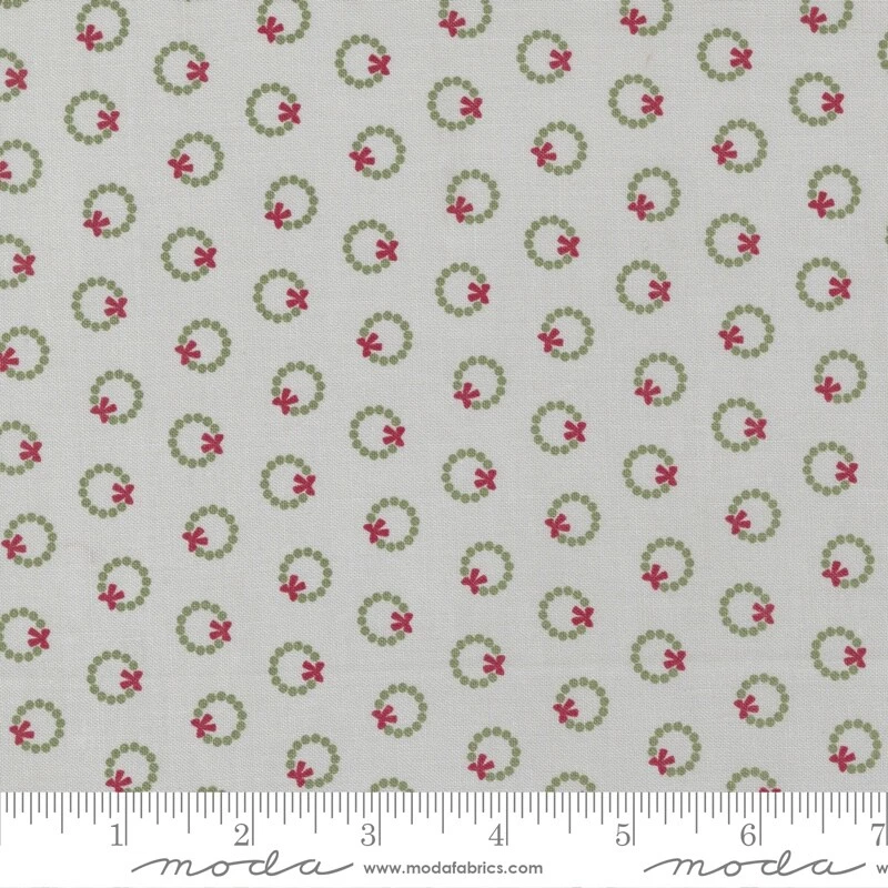 Christmas Eve Wreath Dot Blenders Silver by Lella Boutique for Moda 1/2 Yard - Image 1 of 1