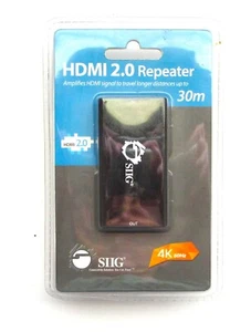 SIIG HDMI 2.0 REPEATER 4KX2K 60HZ TRANSMITS HDMI SIGNAL UP TO 30M - Picture 1 of 7