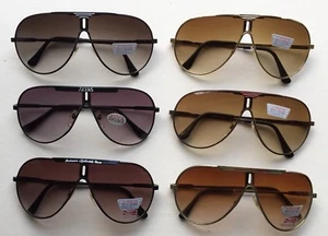 EINE SONNENBRILLE Metallgestell mit schwarz/braunen Gläsern mit UV-Schutz (M07) - Bild 1 von 28