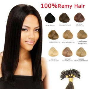 100 pz REMY HAIR EXTENSION capelli umani VERI 100% MICRORING CIOCCHE 0,5g 53cm - Imagen 1 de 9