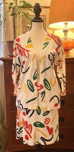 Set cardigan vintage Christian Dior Petites con gonna taglia S