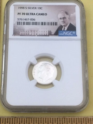 NGC PF 70 Ultra Cameo 1998 S 10C Silver Roosevelt Dime Low Pop 713 NGC value $60 Cover