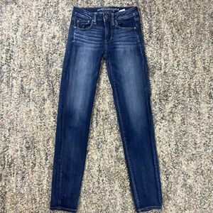 American Eagle Outfitters jeans donna skinny 2 denim alti super super elasticizzato - Foto 1 di 11