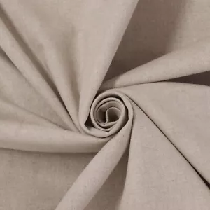 Oatmeal Linen Natural Plain Fabric Double Width 280cm Cotton Curtains Upholstery - Picture 1 of 4