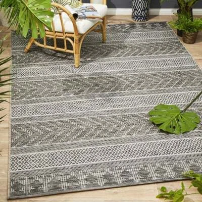 TRIBECA GREY IVORY BOHO TRIBAL MOROCCAN MODERN FLOOR RUG - 4 Sizes **NEW** - image 1 of 4