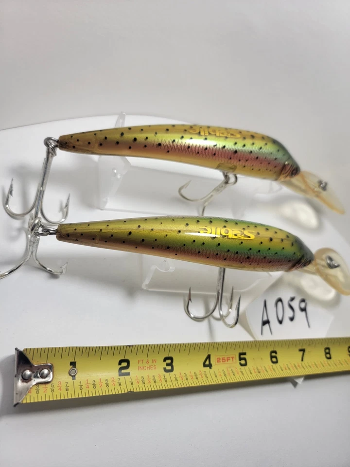 Sebile señuelos vintage arco iris profundo trucha color buzos nuevos ganchos A059 Foto 1 de 4