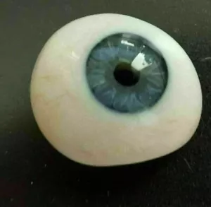 Vintage Human Prosthetic Eye ~ Antique Glass Artificial Blue Eye - Picture 1 of 4