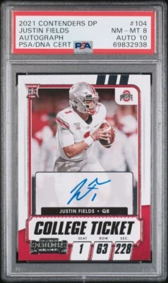 2021 Justin Fields Panini Contenders Draft Picks - #104 RC Auto - Image 1 of 4