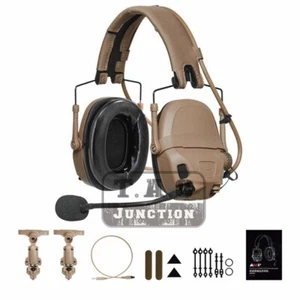 AMP Tactical Communication Headset Noise Reduction Shooting Earmuff V20 V60 PTT - Picture 1 of 24