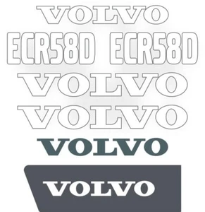 Volvo ECR58D Decals Stickers Ki - Repro Stickers Kit, Premium Vinyl 7Yr Laminate - Picture 1 of 1