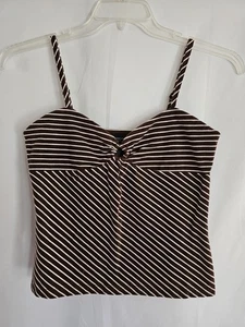 Jones New York Signature Brown Striped Cami Top Size Small - Picture 1 of 6