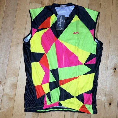 Aogda Women Multicolor Sleeveless Stretch Full Zip Slim Cycling Vests Jersey 3X - Image 1 of 4