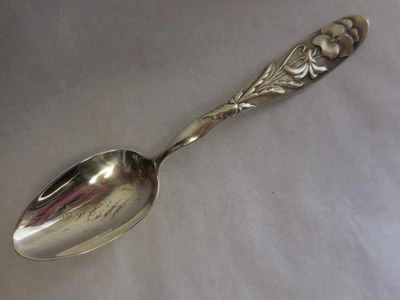 GEORGE W SHIEBLER FLORA 1887 COLHER DE CHÁ PRATA ESTERLINA VARIANTE PANSY #10 - Imagem 1 de 4