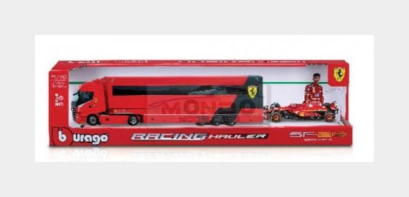1:43 BURAGO Iveco Fiat Set Truck S-Way 570 Truck +F1 Sf-23 #16 Leclerc BU36867 - Photo 1/2