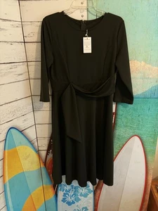 Fentar Damen Kleid Größe L Jägergrün. 3/4 Ärmel. Reißverschluss hinten. Neu mit Etikett - Bild 1 von 12