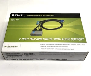 SEALED NEW D-Link (KVM-121) 2-Port PS/2 KVM Switch with Audio Support - Picture 1 of 4