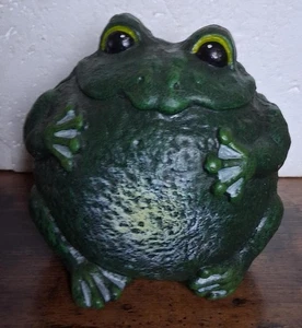 FROG  TOAD CAST IRON  HUGE HOME OFFICE ENTRYWAY POND GARDEN - Picture 1 of 2