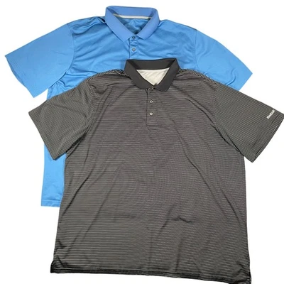Reebok Golf Mens Polo Shirt Size 4x Black White Stripe Short Sleeve Performance - Image 1 of 4
