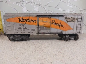 Lionel No. 3474 Western Pacific Operating Box Car, Silver - Picture 1 of 7