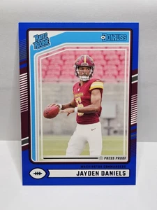 2024 Panini Donruss - Rated Rookie Jayden Daniels #389 Blue Press Proof (RC) - Picture 1 of 2
