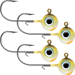 VMC Neon Moon Eye 1/8 Oz. 3D Holographic Jig - 4 Pack - Yellow Perch - Picture 1 of 1