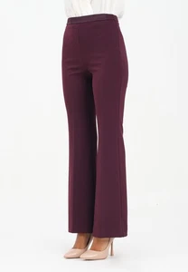 VICOLO Pantalones Mujer Burdeos Elegantes de D - Imagen 1 de 5