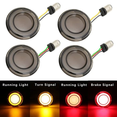 4 peças 1157 LED luz de seta traseira dianteira para Harley Touring Street Road Glide - Imagem 1 de 4