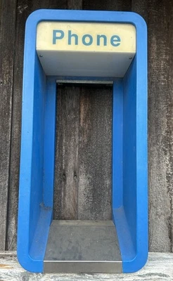 Caja cabina teléfono público exterior vintage caja teléfono público azul plástico duro 35X17X10 Foto 1 de 4