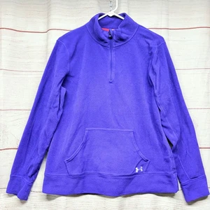 Under Armour Women's Purple 1/4 Quarter Zip Fleece Pullover Sweater Size L - Picture 1 of 13