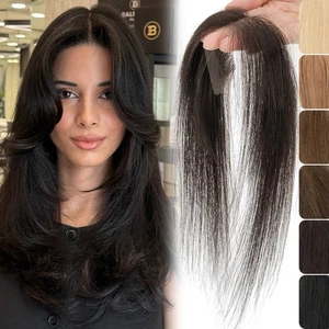 Virgin Human Hair Topper for Natural Frontal Women's Hairline Hairpiece Patches - Picture 1 of 24