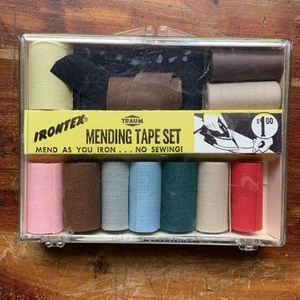 Vintage Irontex Heat Iron Mending Tape Set Assorted Colors - Picture 1 of 11