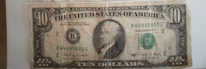 1990 $10 rare Ten Dollar Bill Federal Reserve Note Vintage Currency - Picture 1 of 1