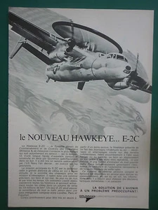 3/1974 PUB GRUMMAN AEROSPACE E-2C HAWKEYE US NAVY AERONAVALE ORIGINAL FRENCH AD - Picture 1 of 1