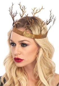 Leg Avenue Women's Metal Fantasy Forest Crown, Gold, One Sizes Fit Most - Picture 1 of 1